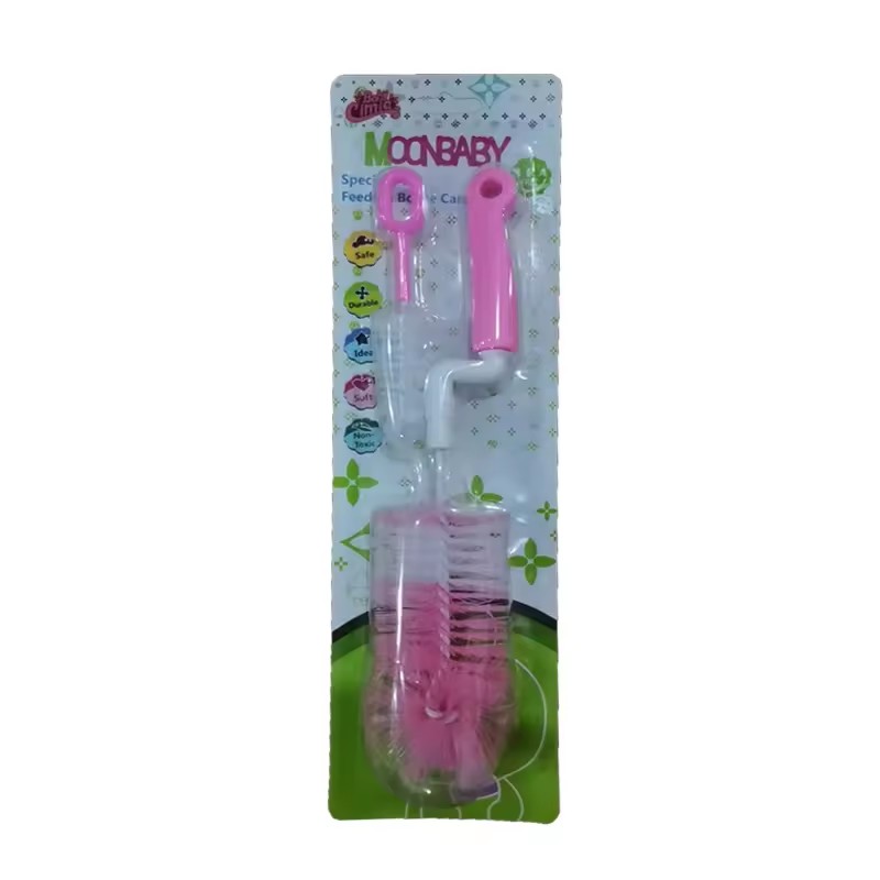 Nylon rotating bottle brush + nylon nipple brush 2-piece set