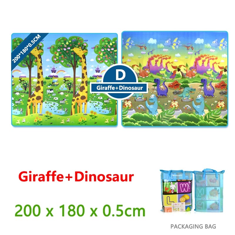 Double-sided crawling mat (giraffe + dinosaur)