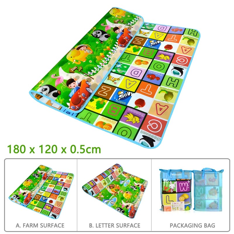 Double-sided crawling mat (letter + car)