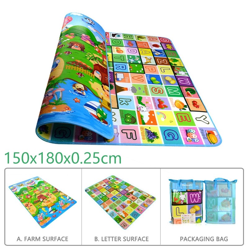 Double-sided crawling mat (letter + farm)