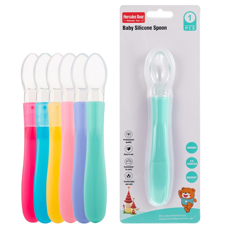 Silicone spoon with soft tip