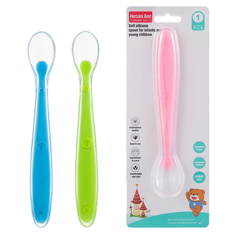 Silicone spoon with soft tip