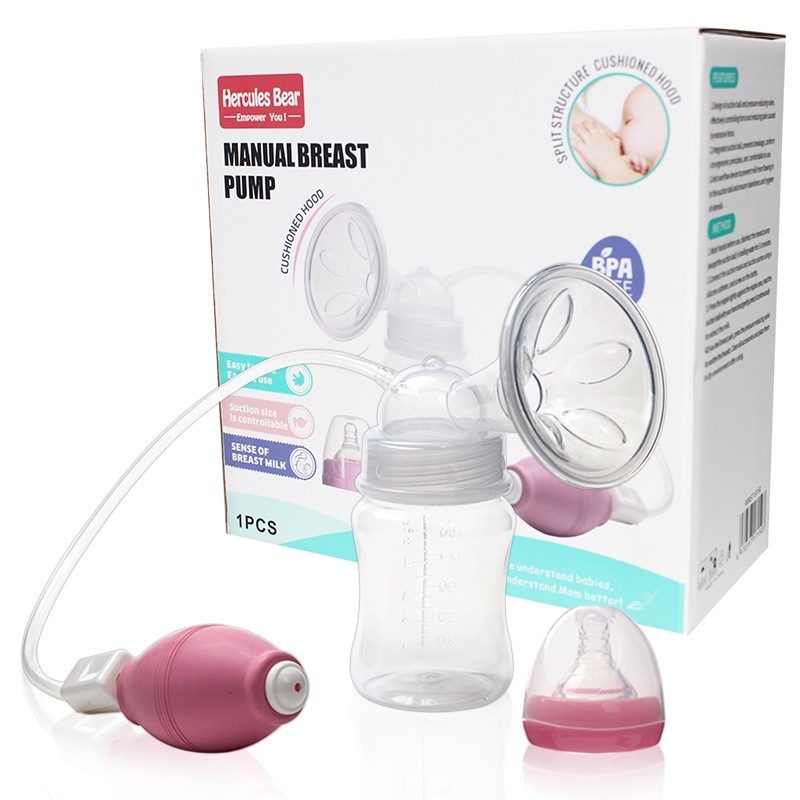 Manually press the pump breast pump