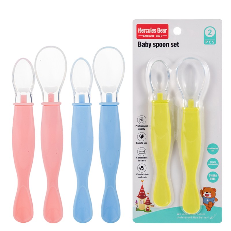 Silicone spoon soft tip spoon [big head + small head] combination