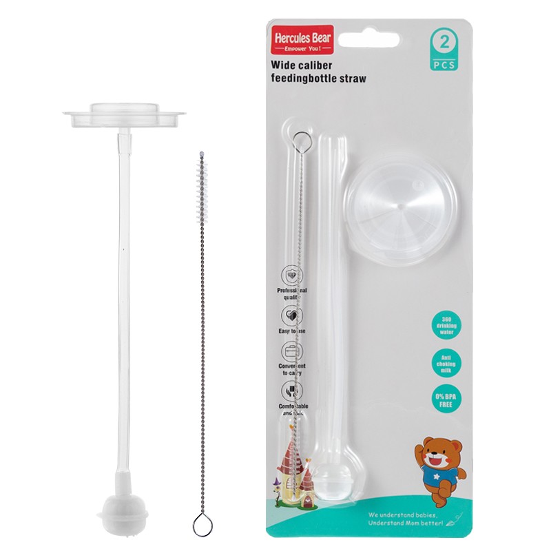 Wide-mouth straw fitting + straw brush