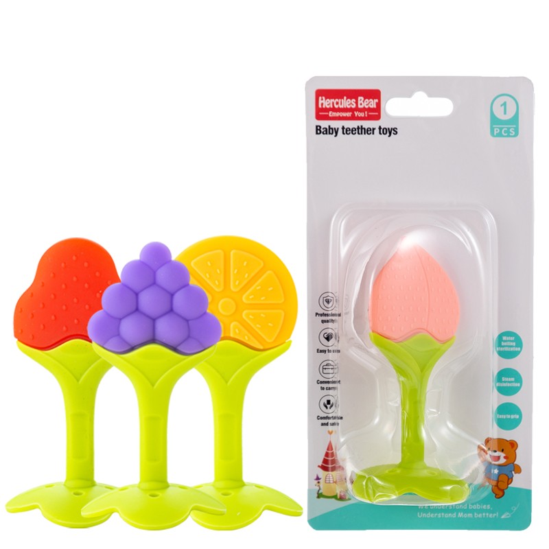 Full silicone fruit three-dimensional teether