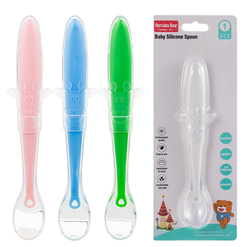 Silicone spoon with soft tip