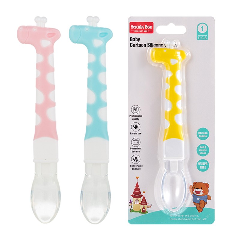 Giraffe silicone spoon soft head spoon