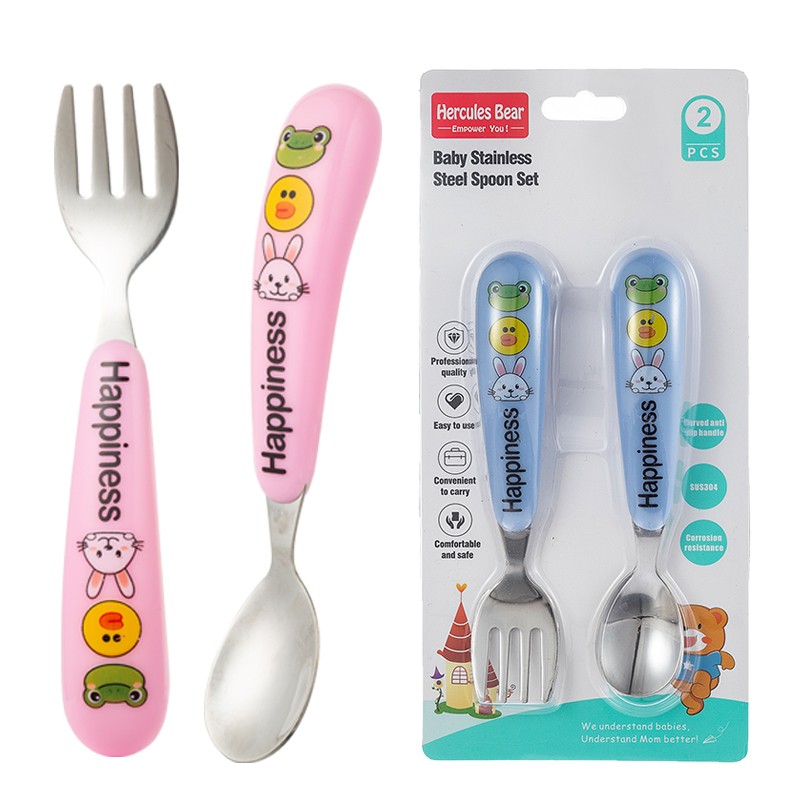 Stainless steel fork and spoon combination