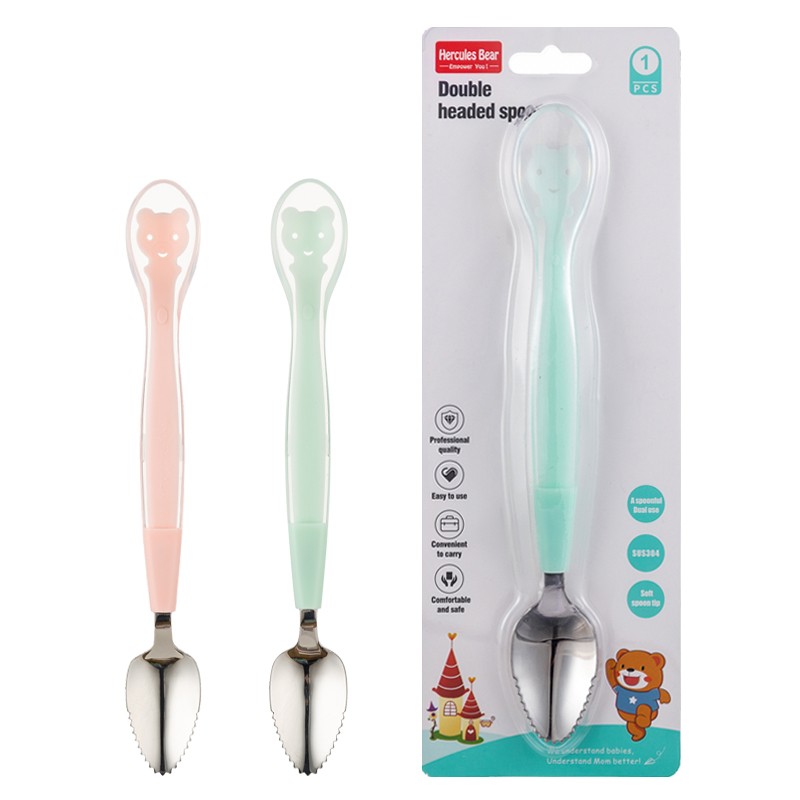 Double-ended food scraper [stainless steel + silicone]