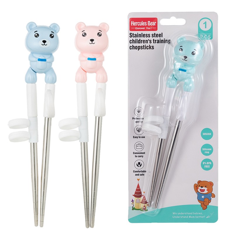 Cartoon stainless steel learning chopsticks