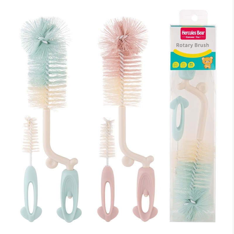 360 degree rotating nylon bottle brush set of 2