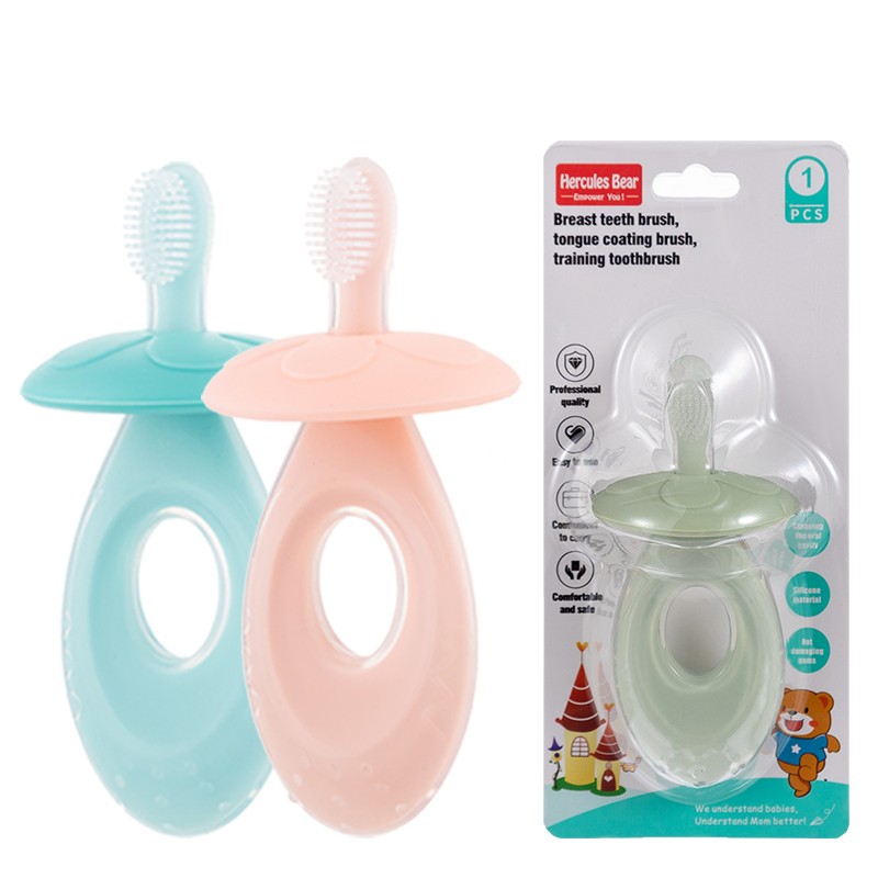 Multi-functional anti-throat silicone toothbrush