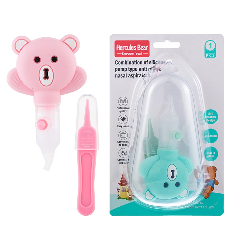 Bear anti-reflux nasal aspirator + nasal clamp