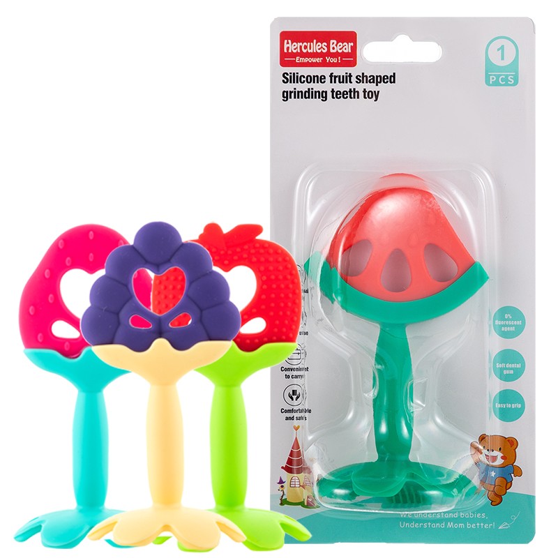 Full silicone three-dimensional fruit teether