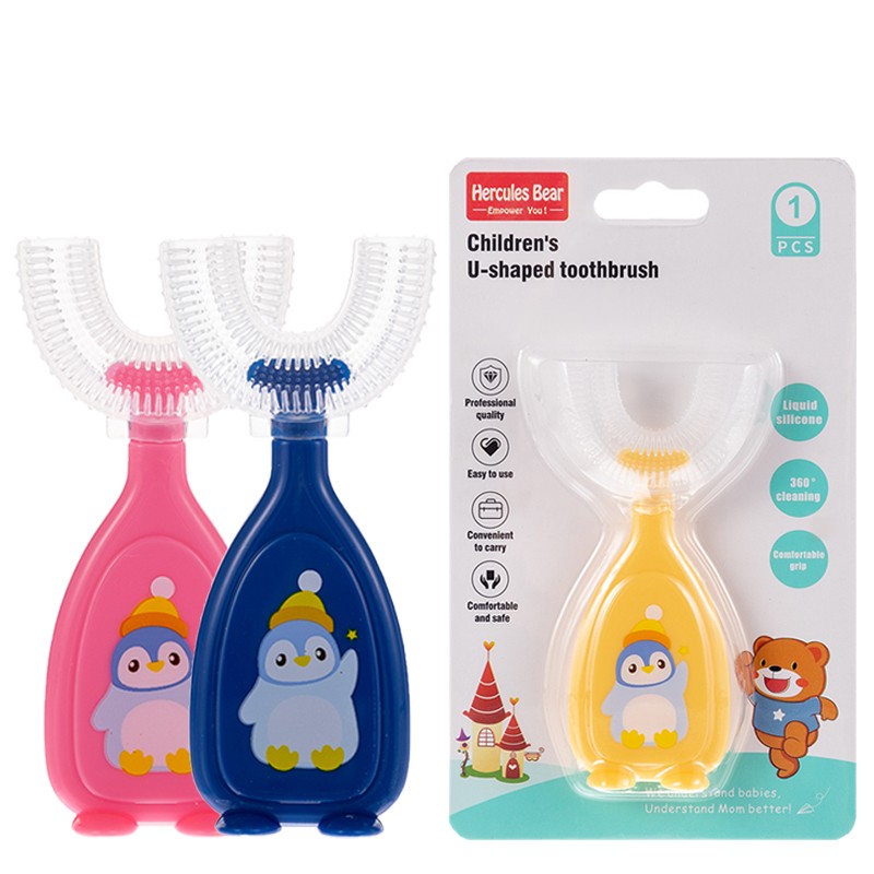 U-shaped silicone toothbrush for children