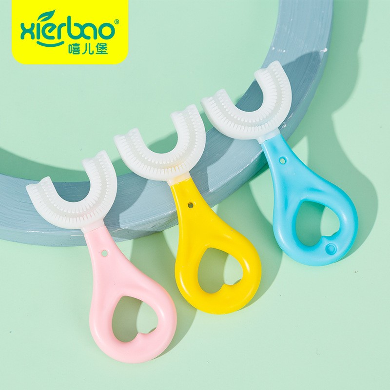 Children's U-shaped soft rubber toothbrush