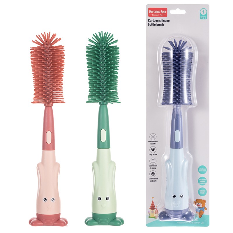 Cartoon silicone baby bottle brush [3 pieces]