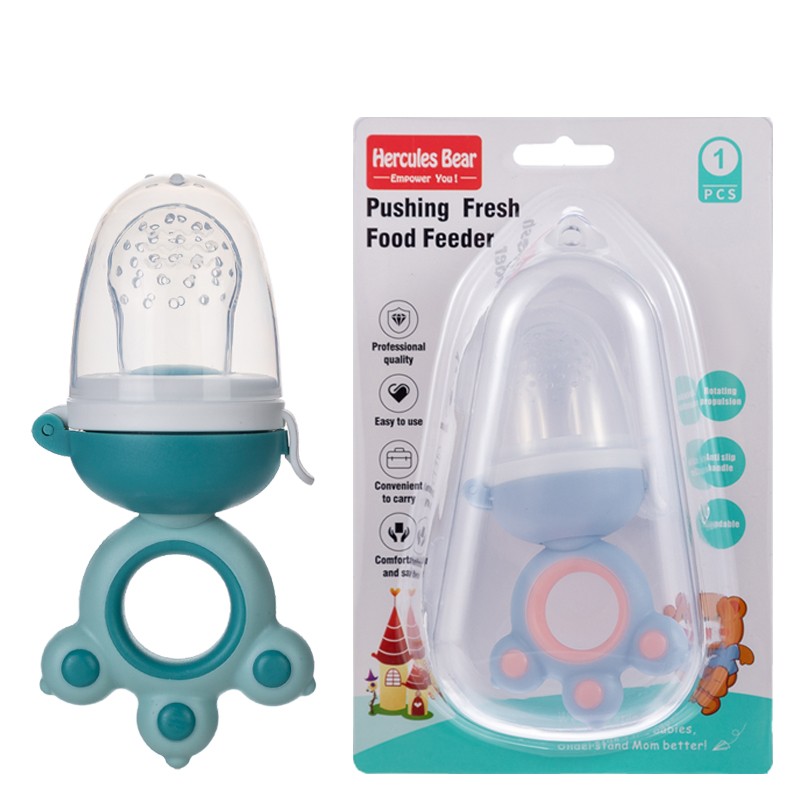 Push-forward fruit and vegetable bite bag