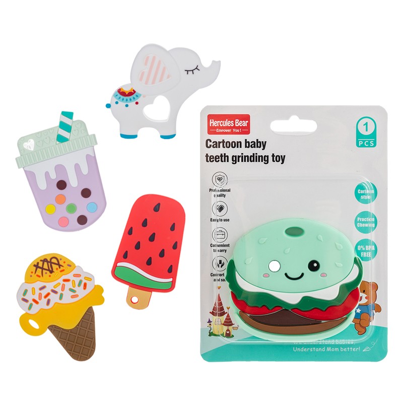 Cartoon full silicone teether