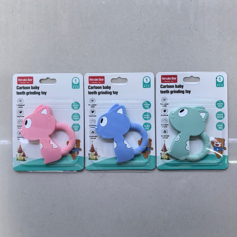 Cartoon kitten teether