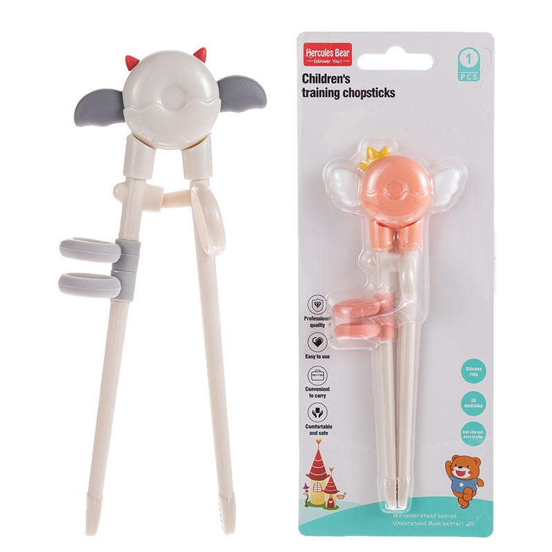 Cartoon training to learn chopsticks