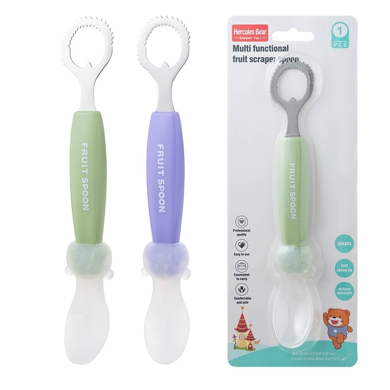 Double-ended food scraper [stainless steel + silicone]