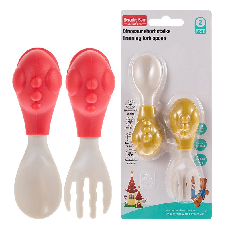 Dinosaur short-handled training fork spoon