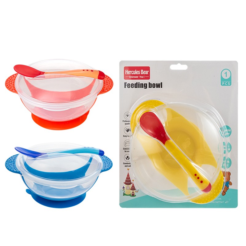 Suction cup bowl + thermometric spoon set
