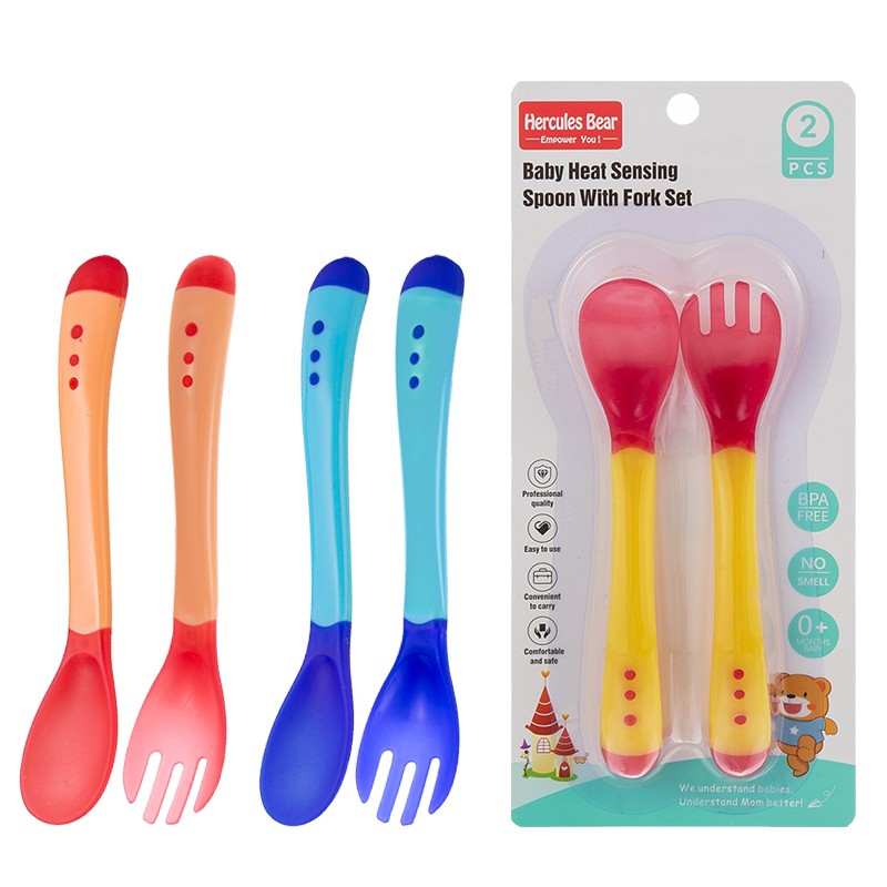 Thermosensitive fork and spoon set