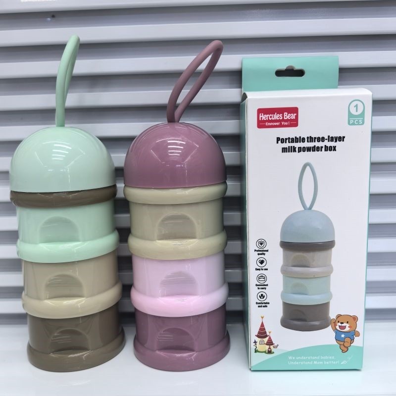 Round head portable three-layer milk powder box