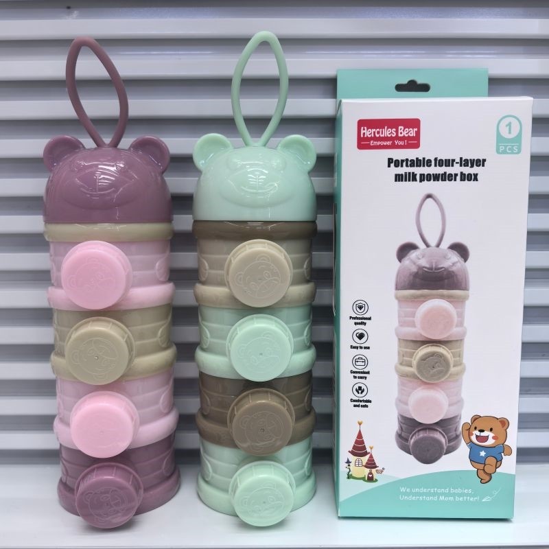 青蛙头侧开四层奶粉盒