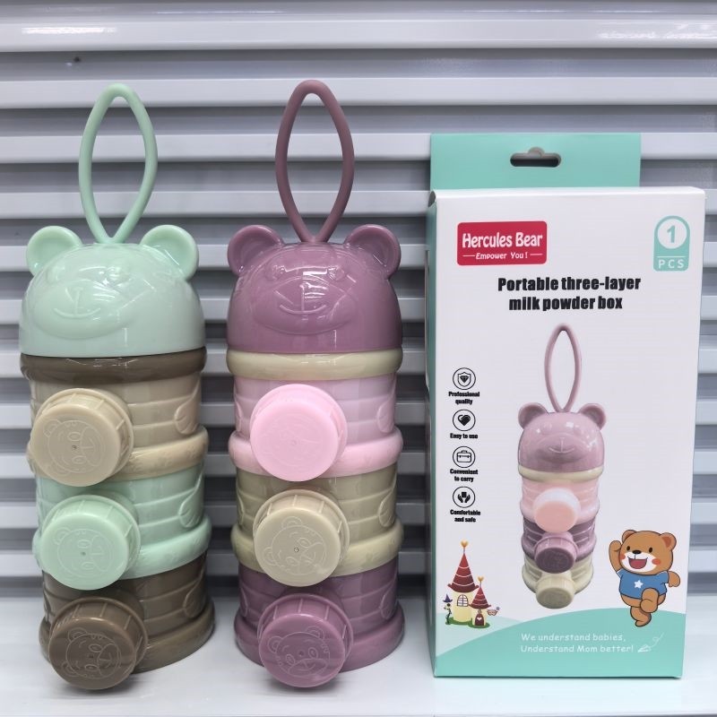 The frog head is open on the side of the three-layer milk powder box