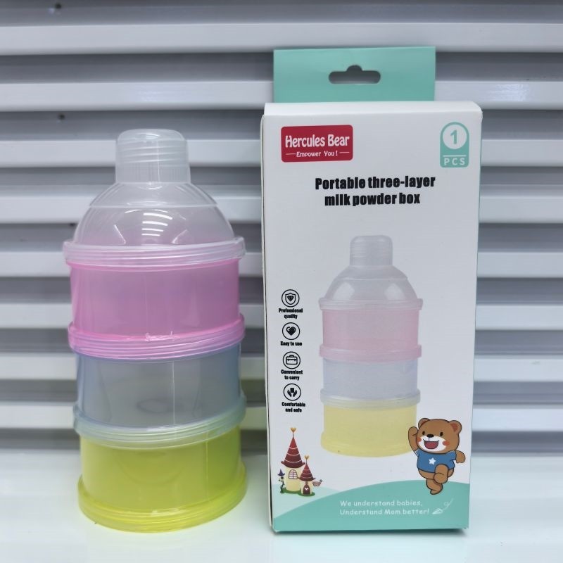 彩色便携式三层奶粉盒