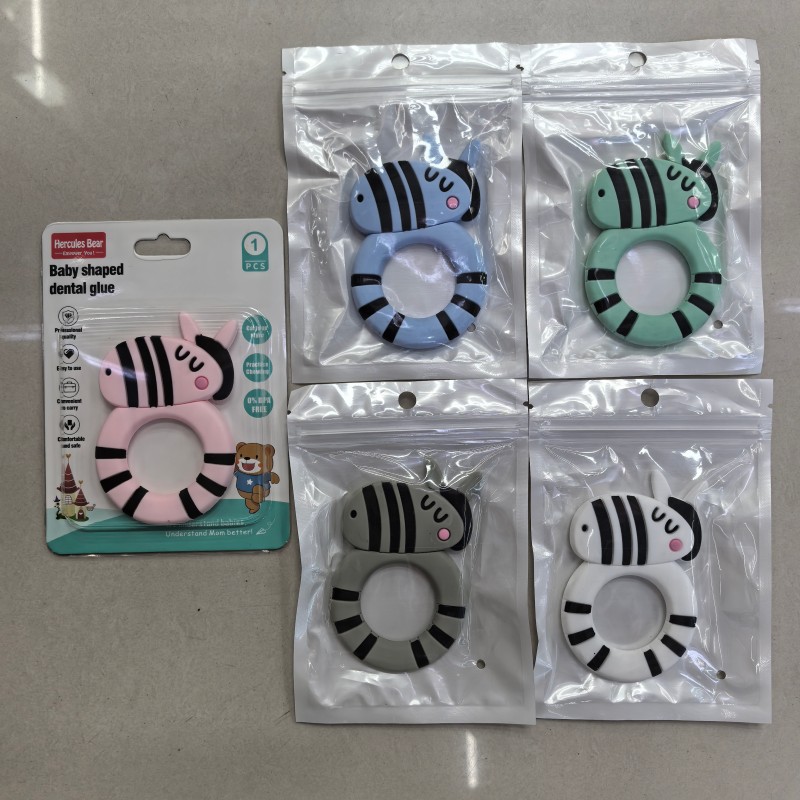 卡通斑马全硅胶牙胶