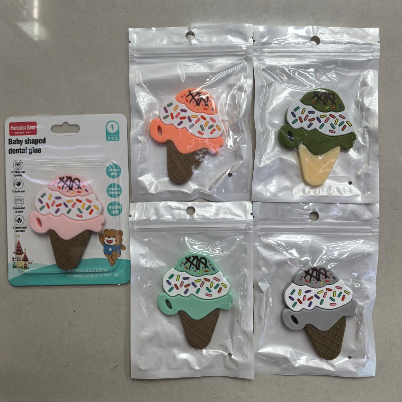 Cartoon ice cream all-silicone teether