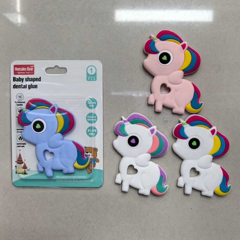 卡通独角兽全硅胶牙胶