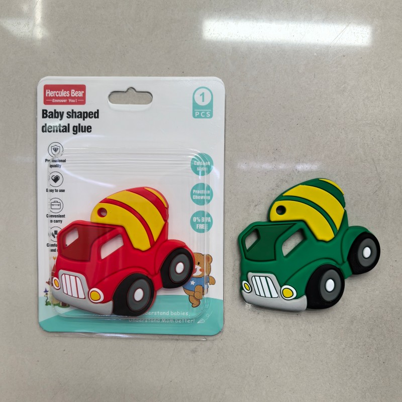 Cartoon dirt car full silicone teether