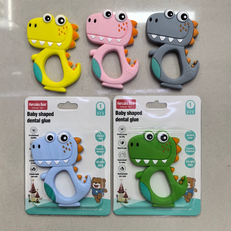 Cartoon baby dragon full silicone teether